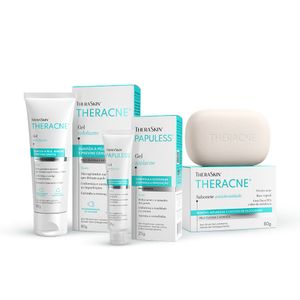 Kit Antiacne: Theracne Barra + Theracne Gel Esfoliante + Papuless
